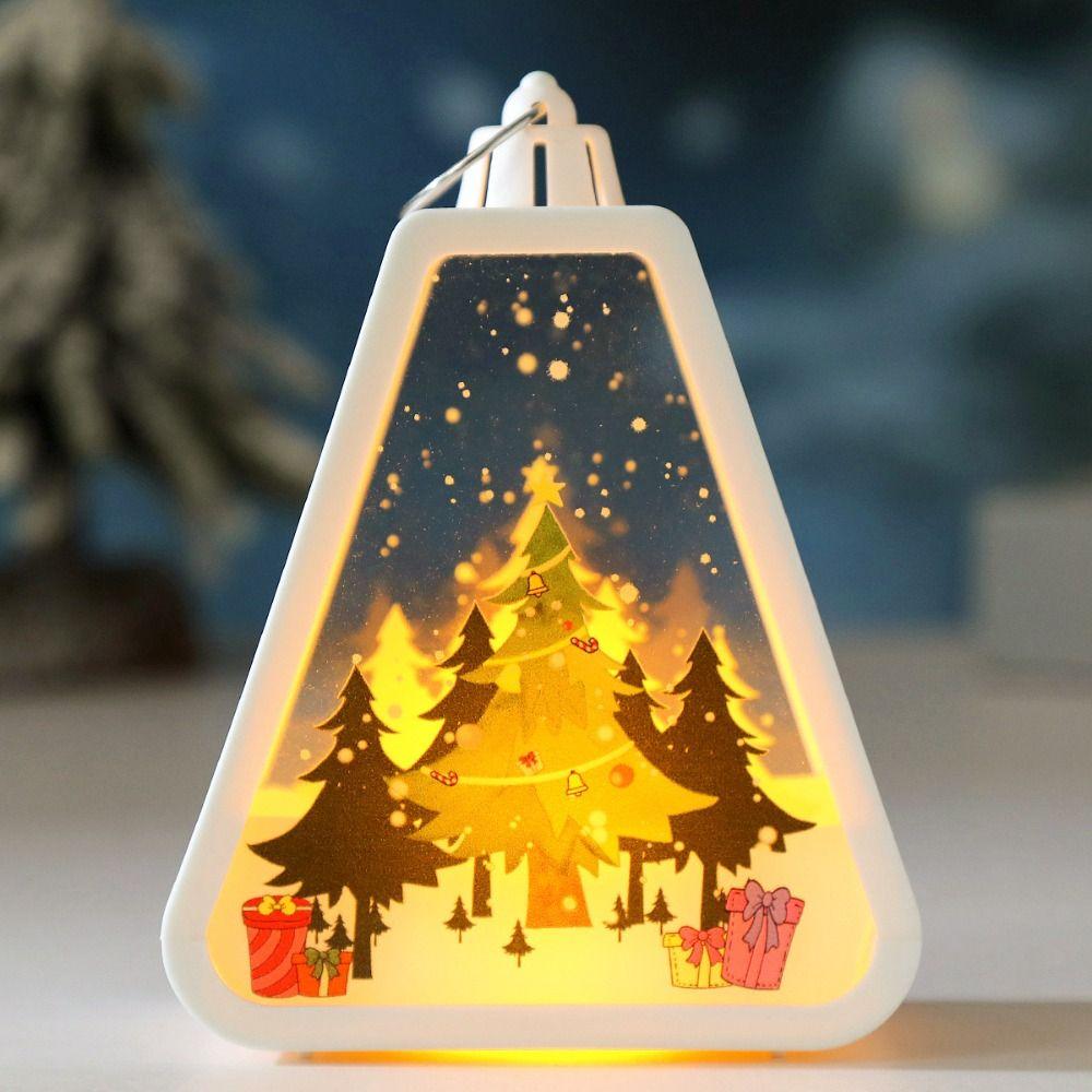 Soft Glowing Christmas Lantern Decor Vintage Style LED Glowing Decoration Window Sill Decor
