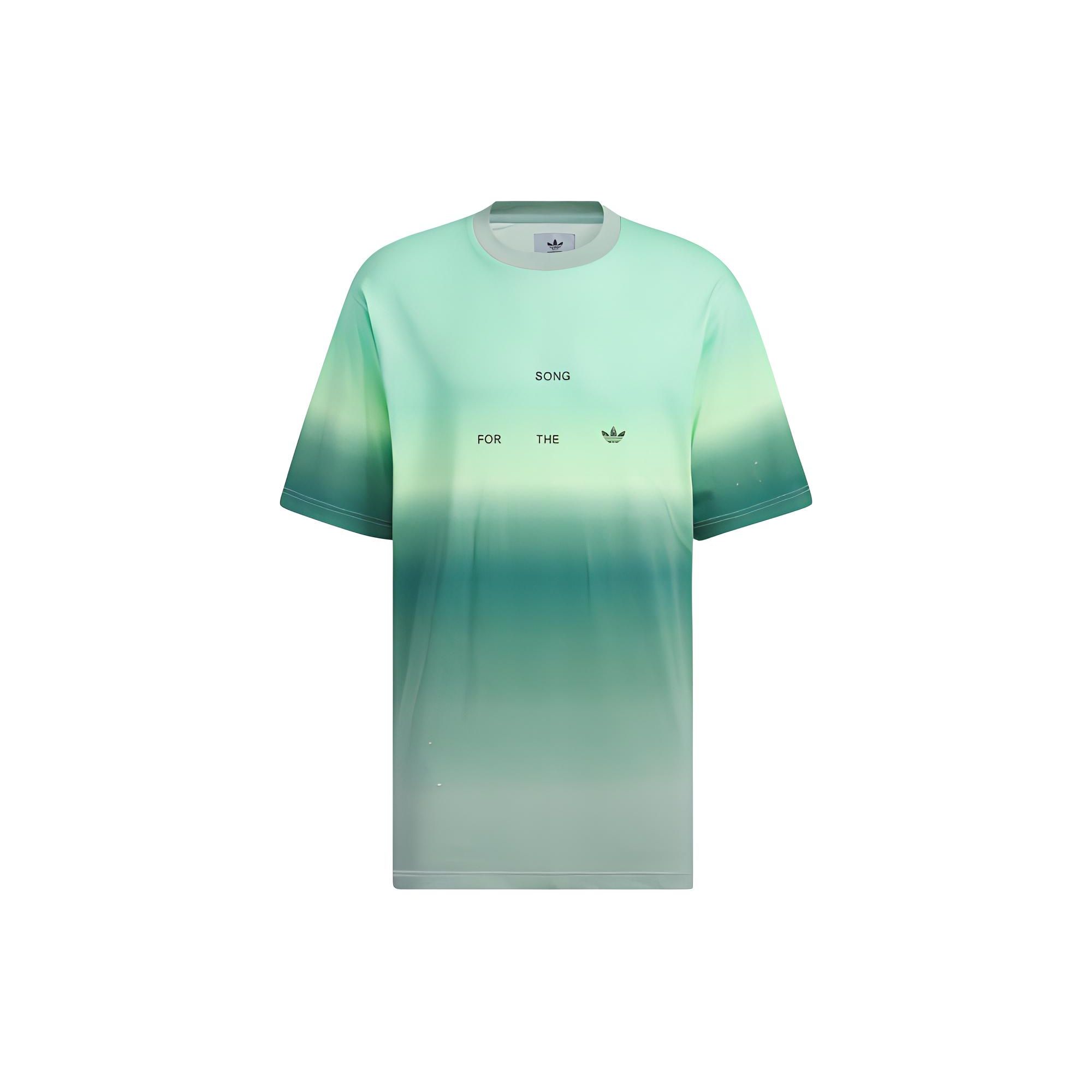 adidas Originals Unisex Gradient Print Oversized Short Sleeve T-Shirt Teal Gradient Unisex IS7446 M
