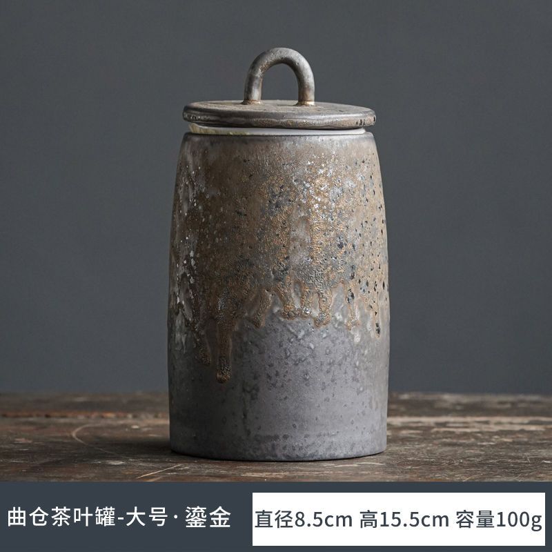 Modern Gilt Ceramic Tea Caddy Kitchen Seal Moisture-proof Storage Bottle Coffee Bean Tea Caddy Storage Container Home Decoration