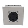 Multipurpose NEMA 14 30R 30A Electrical Receptacle Assembly With Square Metal Box Sliding Covers and Brackets Use