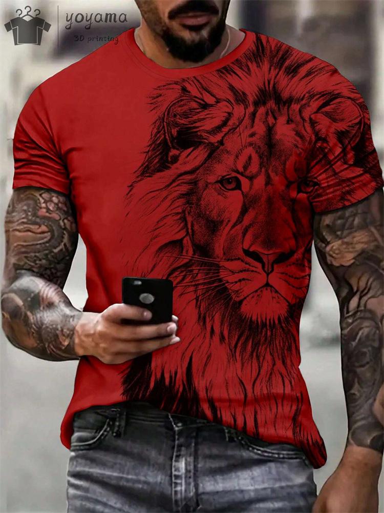 Ropa de Hombre Estampado de León de Verano Camiseta Manga Corta para Hombre Camiseta para Hombre Ropa con Estampado de León Ropa de Diseñador para Hombre Camiseta Oversize para Hombre