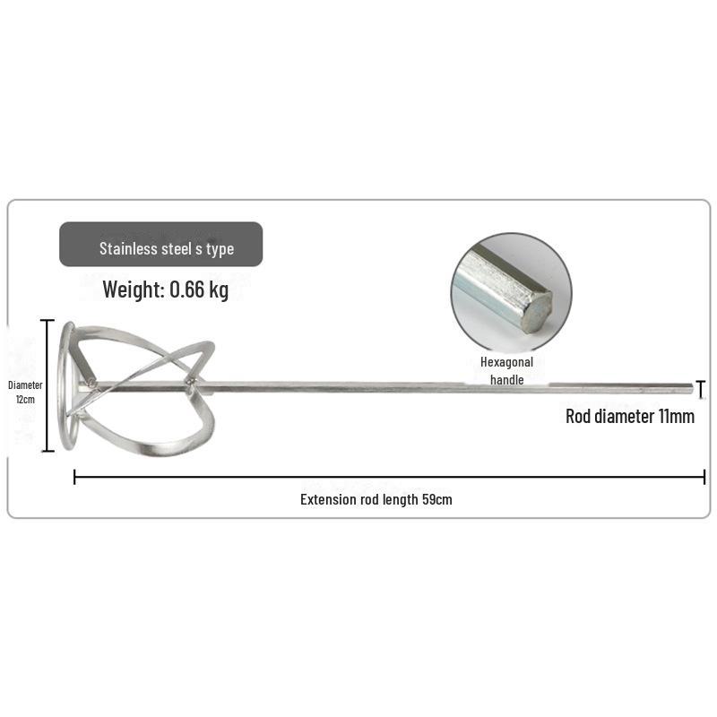 

Спиральный смесительный стержень S-типа для дрели - нержавеющая сталь 304 S-type - hexagonal handle 60cm