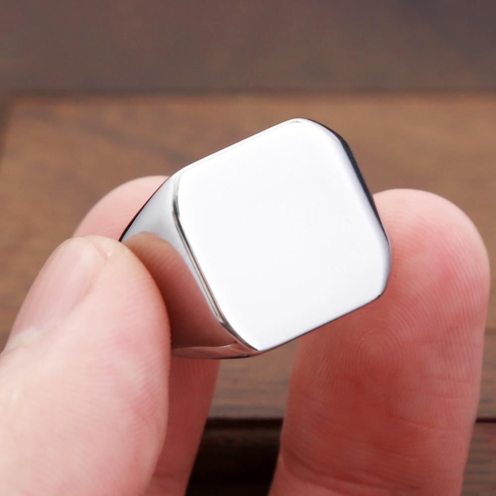 Fashion Polished Stainless Steel Rings For Men Women Classic Simple Square Finger Ring Wedding Party Jewelry Gifts Dropshipping