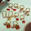 18K Gold Plated Stainless Steel Christmas Snowman Tree Pendant Earrings