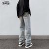 LKTM Men's Cleanfit Straight Jeans - Trendy American Casual Autumn Pants