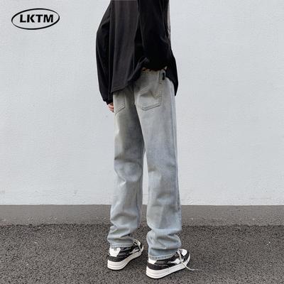 LKTM Men's Cleanfit Straight Jeans - Trendy American Casual Autumn Pants