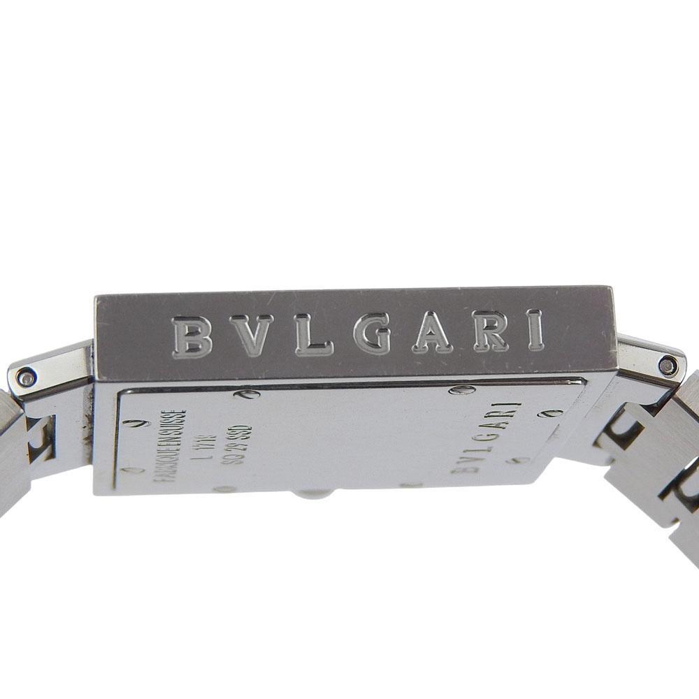 BVLGARI Quadlard Watches SQ29SSD blackDial Stainless Steel Quartz Analog display unisex Used