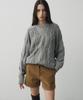 NOIRER FOR WOMAN Heavy Multi-Cable Sweater (Melange Grey)