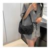 IELGY Korean Version Casual Daily All-Match Nylon Cloth Bag Simple Fashionable Pleated Cross-Body Shoulder Bag