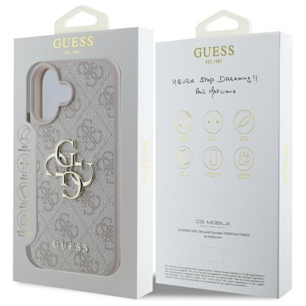 Guess Guhcp16S4Gmgpi Iphone 16 6.1 Różowy/Pink Hardcase 4G Duże Logo