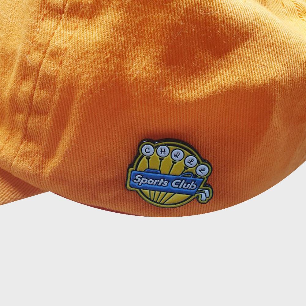 CHILL SPORTS CLUB Dolphin Club 6-Panel Ball Cap Top Ball Marker Orange