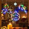 Christmas Window Lights, 3 Pack Multicolor Christmas Ball, Holly Berry, Candy Cane LED with Suction Cups, Timer & Slow Fade