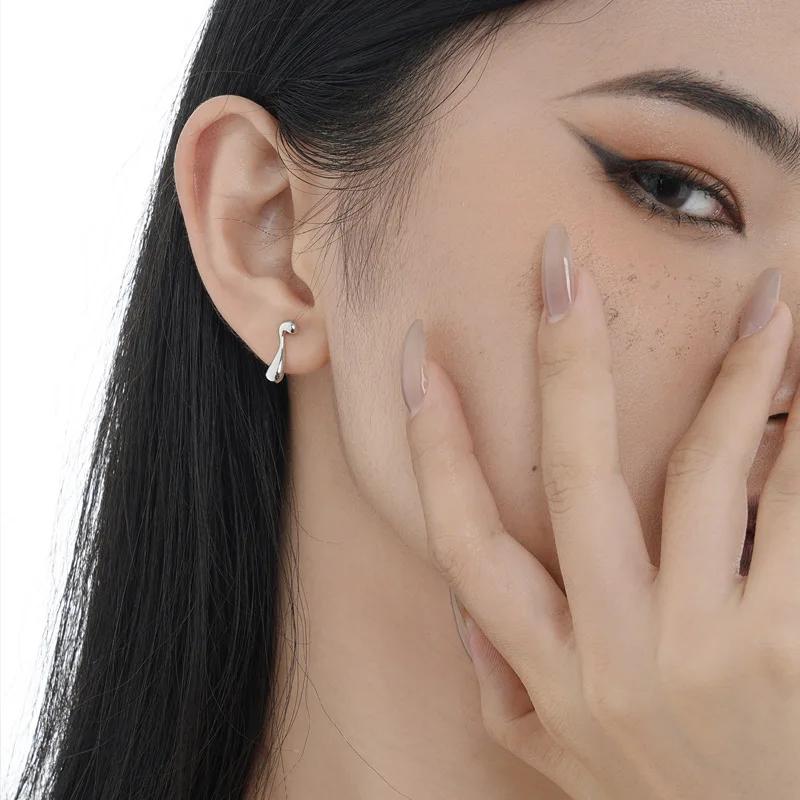 New Creative Metal Irregular Water Drops Stud Earrings for Women Vintage Zinc Alloy Color Geometric Earrings Birthday Gift