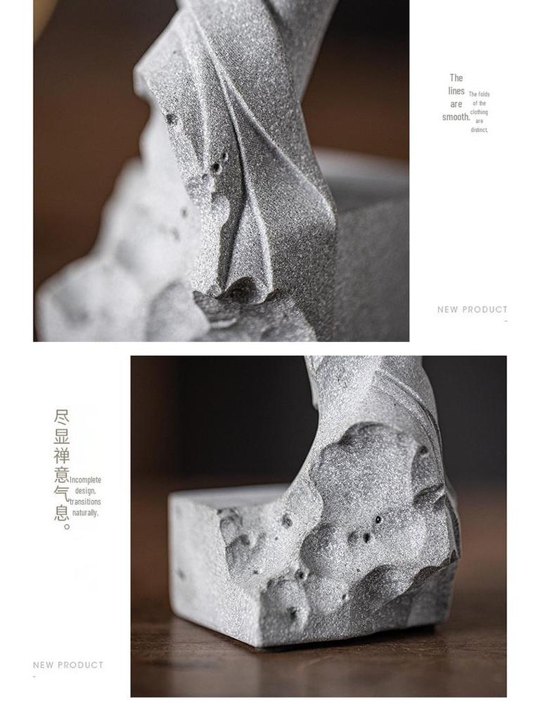 Zen-Style Xian Porcelain Buddha Ornament: Creative Desktop and Tea Room Bonsai Decoration.