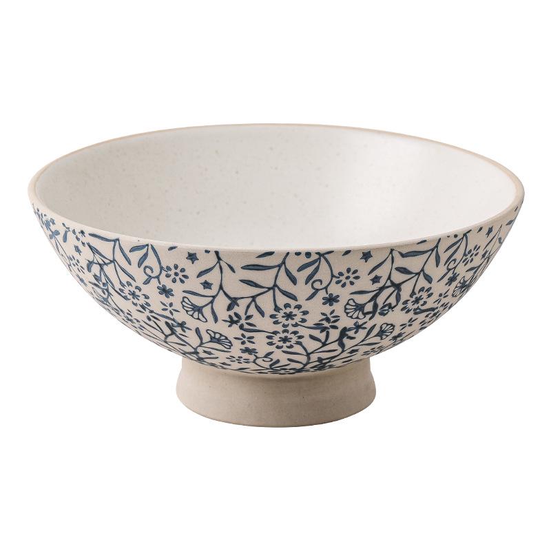 High-Value Japanese Retro Ceramic Ramen Bowl - Large Household Soup & Noodle Bowl