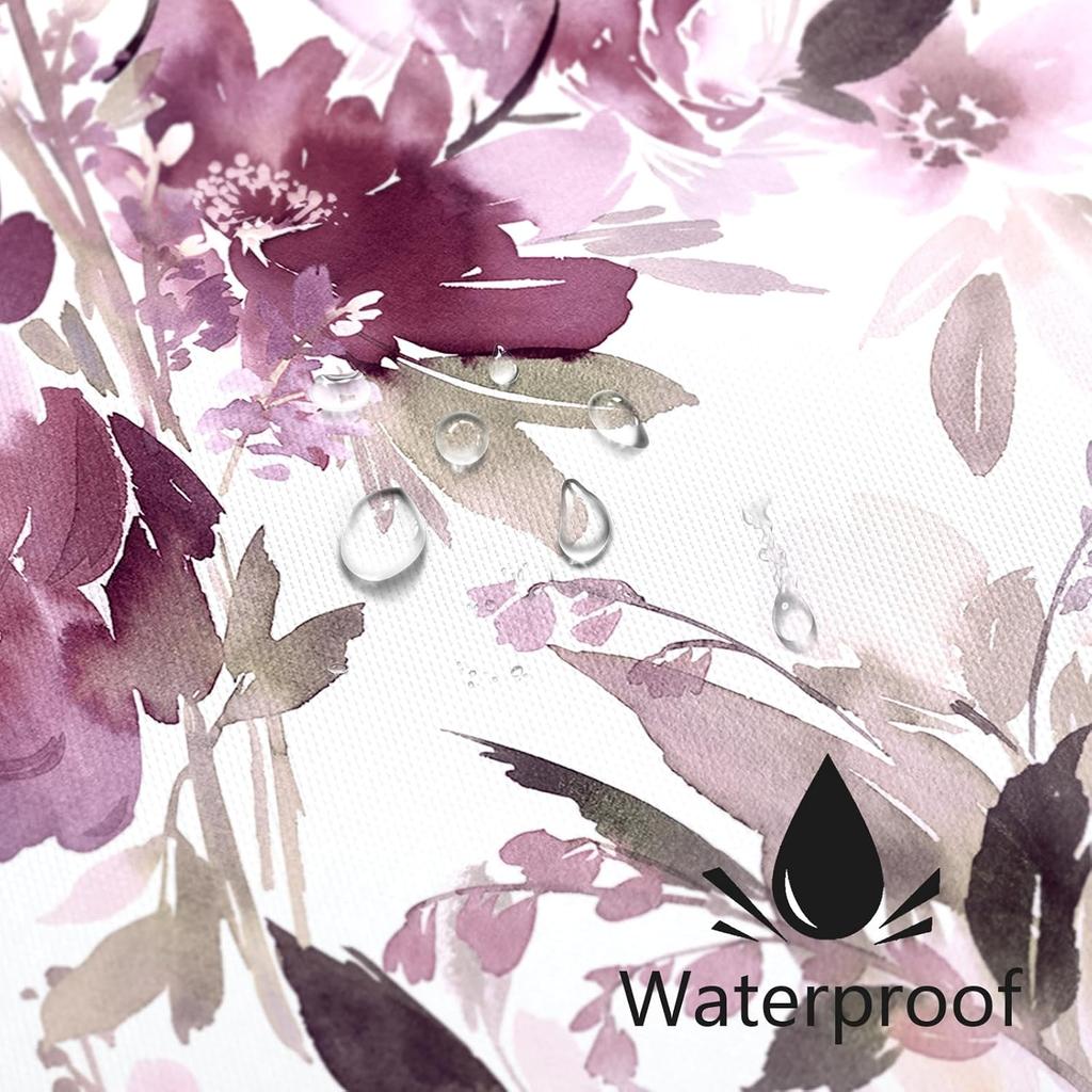Malvefarbener Blumiger Duschvorhang, Aquarellblumen Duschvorhang Für Badezimmer, Moderner Abstrakter Tinte Dekorativer Stoff Duschvorhang