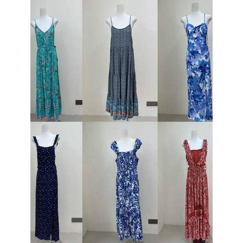 Foreign Trade Original Garment Original Order Bright and Bright Niche Design Sense Dress Vacation Floral Skirt Long dress Series 10