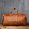 NZPJ Vintage Genuine Leather Men's Travel Bag Original Natural Cowhide Handbag Crazy Horse Leather Crossbody Bag Computer Bag