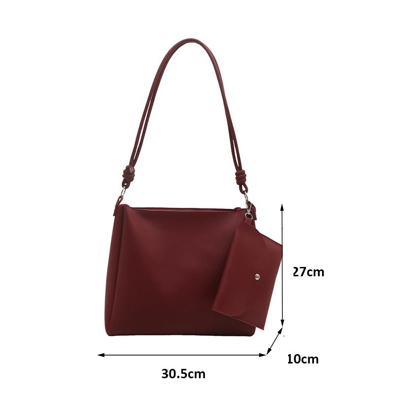 Large Capacity Shoulder Bags for Women Winter Designer Trend Bucket Composite Bag PU Leather Female Commute Handbags CLE