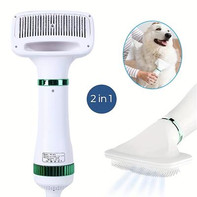 Asciugacapelli per toelettatura animali, asciugacapelli portatile 2 in 1 e spazzola per toelettatura per cani e gatti - Asciugatura delicata ed efficiente, riduce la perdita di pelo e i nodi.