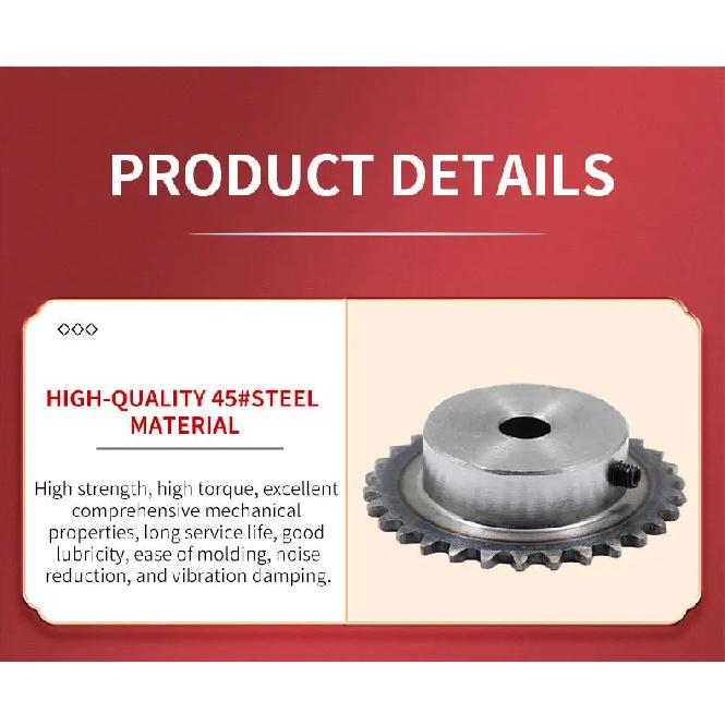 1pc 04C 2Pitch 15mm Height 10 Teeth Standard Sprocket 6/8/10mm Bore With M5*1 Setscrew Hole Ready To Install