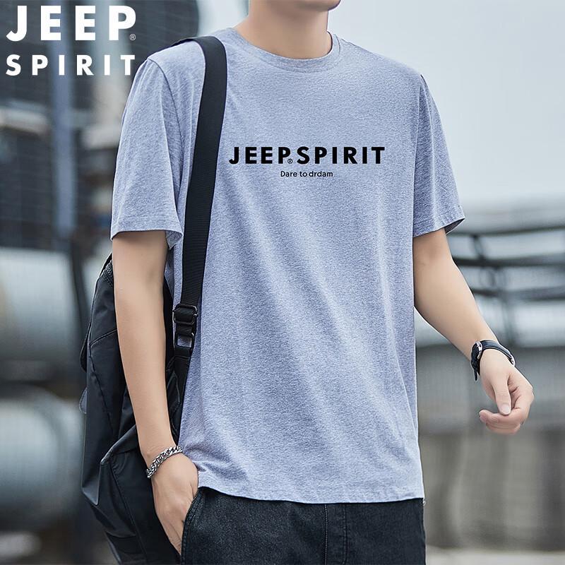 JEEP SPIRIT Men s Casual Round Neck Short Sleeve T-Shirt 4XL