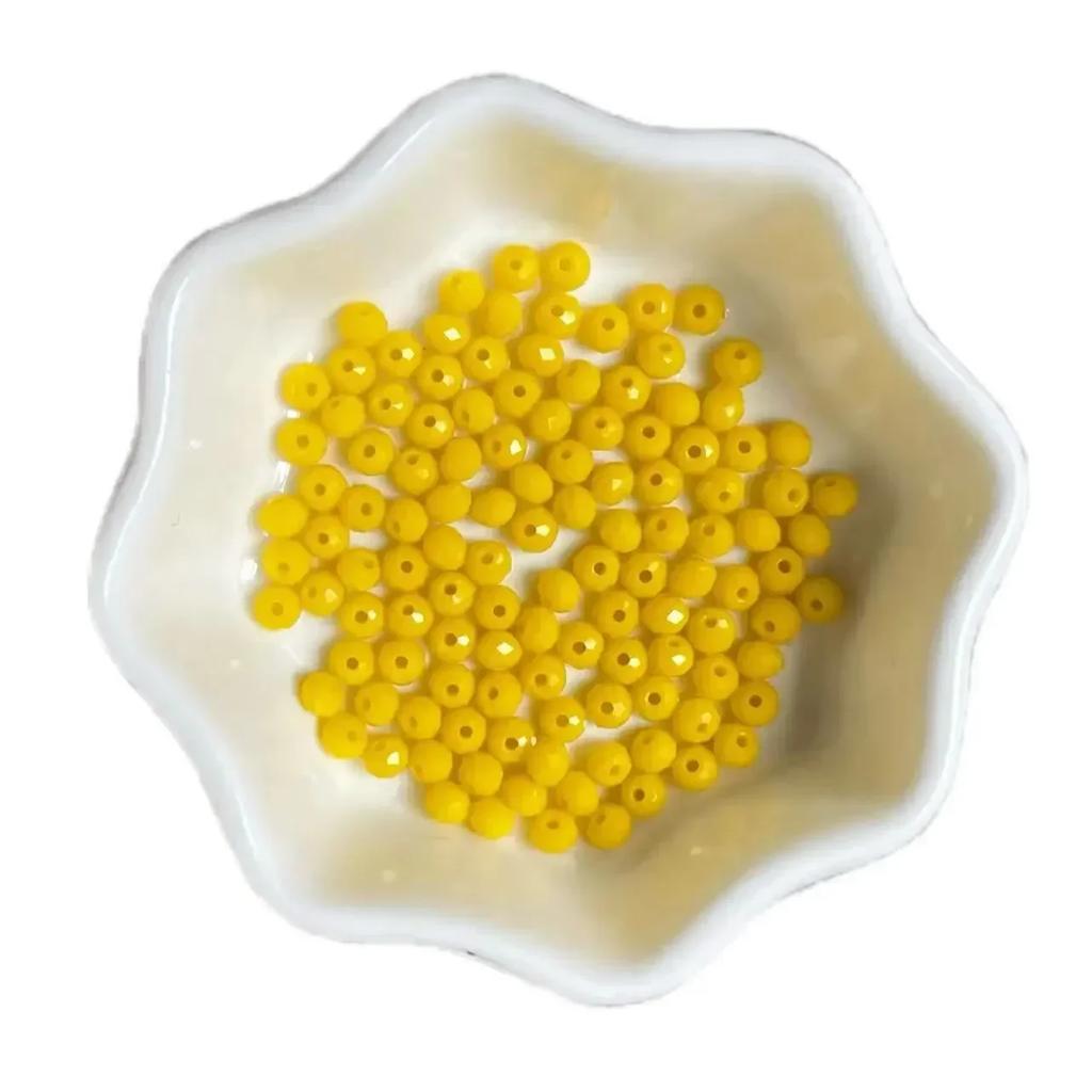 100pcs Czech Rondelle Crystal Beads AB Color Faceted Glass Beads Loose Spacer Beads for Jewelry Making DIY Necklace Accessories