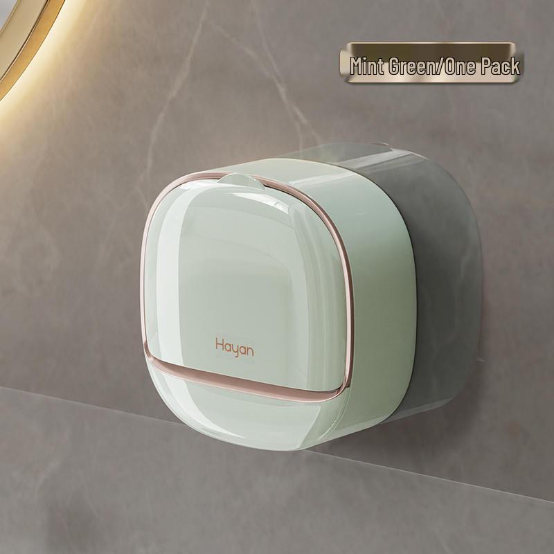 

Luxury Wall-Mounted Flip-Top Soap Dish with Drain and Lid, No-Punch Installation