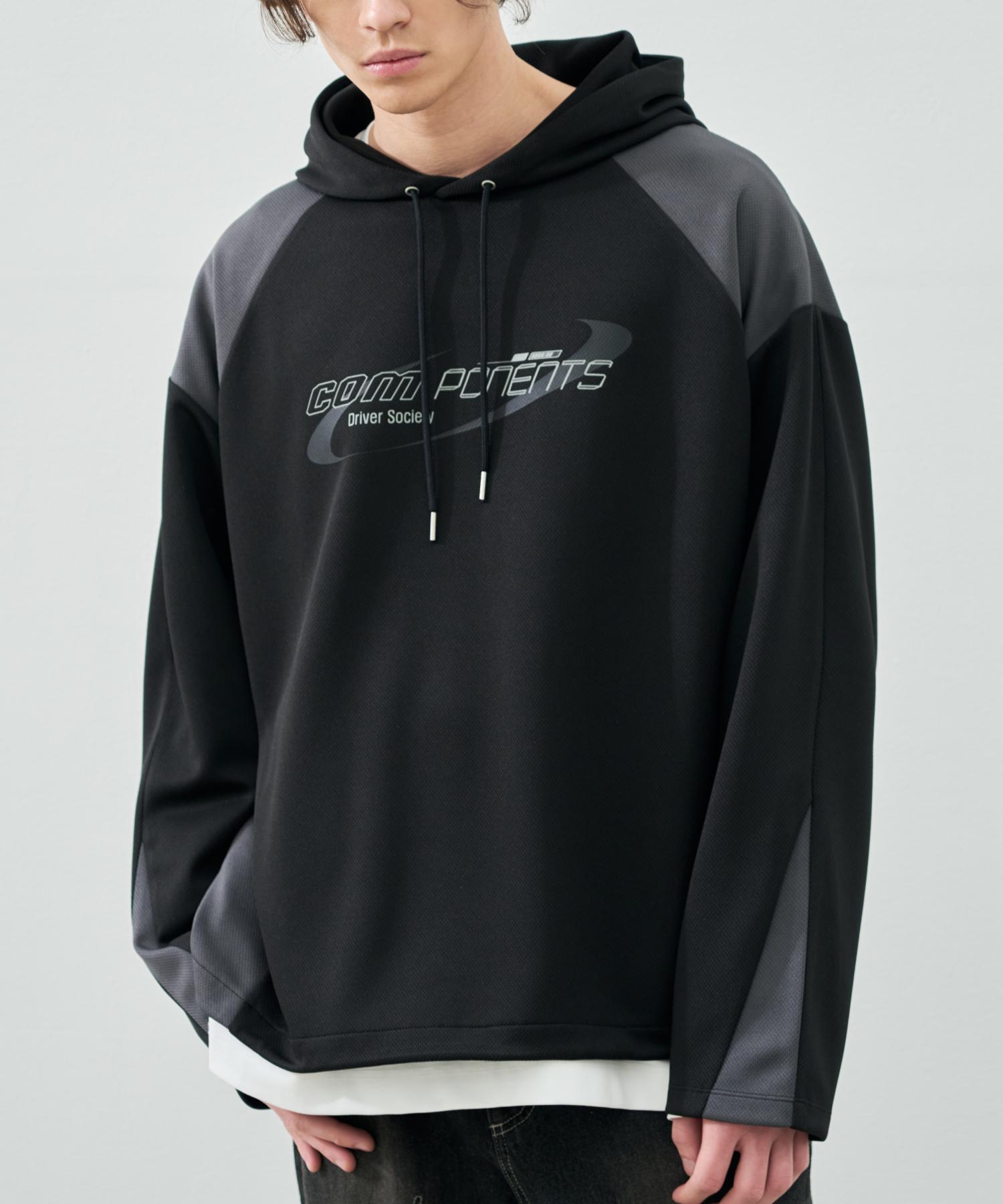 Drawfit Blockcore Jersey Hoodie Long Sleeve [Black] L