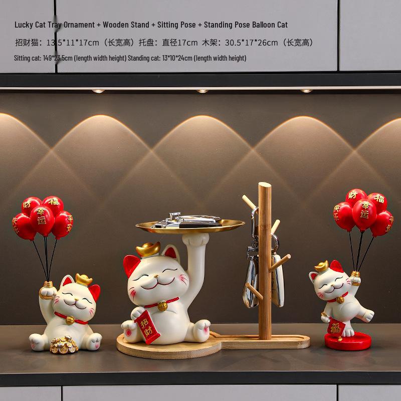Cat Figurine - Perfect for Home Entry, Living Room, Wine Cabinet, or Shoe Cabinet Decoration; Ideal Housewarming Gift