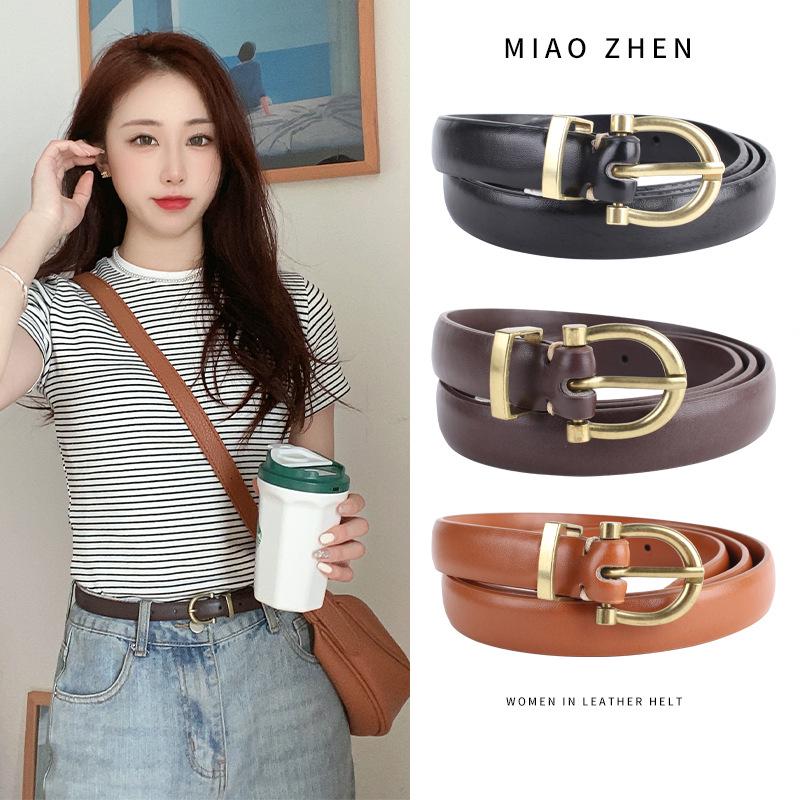 

Women s Hand-Stitched Korean Style Versatile Jeans Belt 110 cm чорний