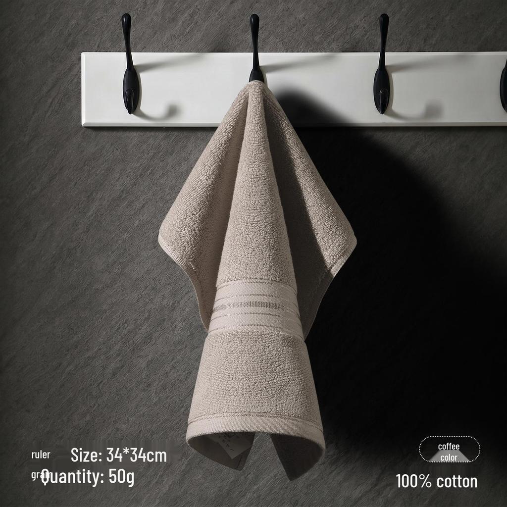Pure Cotton Square Towel - Thick, Soft, Solid Color for Kids' Face Wash & Kindergarten Use