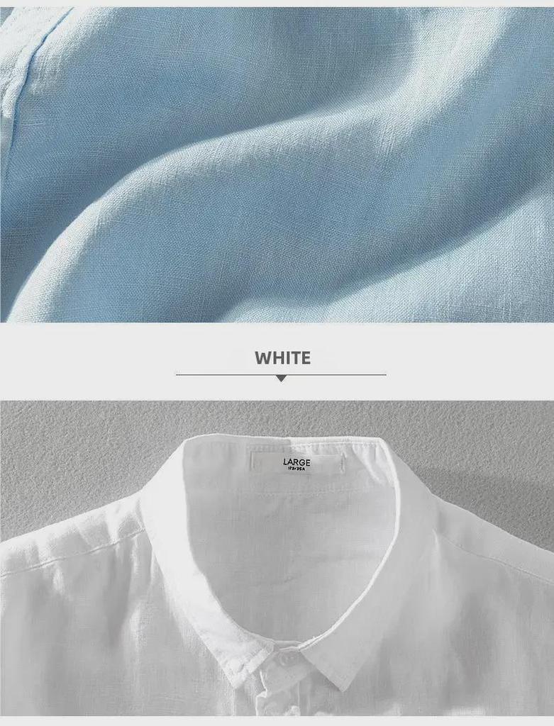 Lässiges Retro-Kurzarm-Leinenhemd für Herren – schlicht, locker und leicht