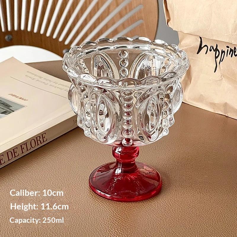 Glasbecher Nordischer Reliefbecher Eis Eis Dessert Joghurt Pudding Hausgemachtes Dessert Kaffeetasse Hausgemachter Frühstücksbehälter