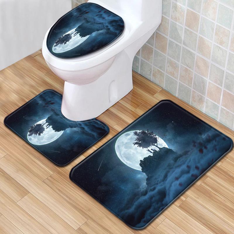 Star Bathroom Floor Mat Toilet Three-Piece Set