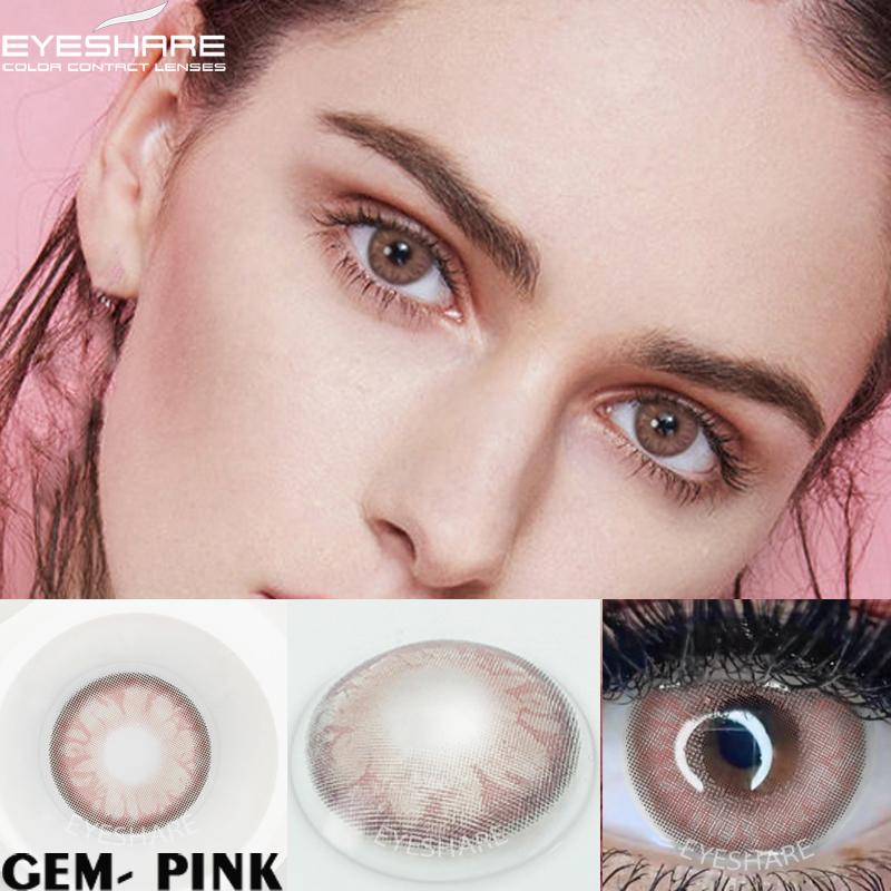 EYEHSARE Color Contact Lenses For Eyes 2pcs Natural Colored Lens Blue Pink Beauty Contact Lenses Eye Yearly Cosmetic Color Lens