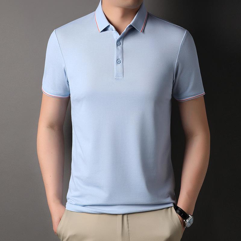 Men'S T-Shirt Casual Lapel Age-Reducing Polo Shirt Short-Sleeved Medium Clothes