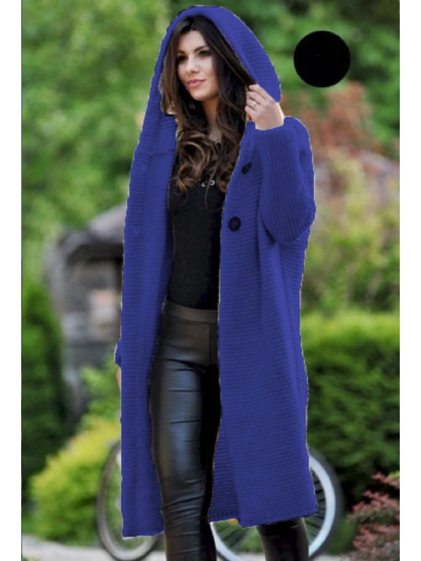 

Женский вязаный кардиган большого размера - коллекция осень/зима 2025 г. XL темно-синий