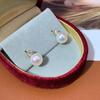 Princess Style Natural Freshwater Pearl Stud Earrings for Women Vintage Zircon Earrings 911 Silver Needle Versatile High-End Earrings INS