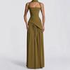 Womens Solid Color Long Slip Dress Slim Fit Commute Events