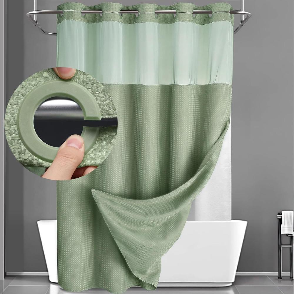 Waterproof Waffle Shower Curtain Double-layer Window Curtain Simple Kitchen Door Curtain Household