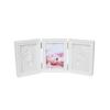 European Style Solid Wood Triple Photo Frame with Baby Hand & Footprint Ink Pad Souvenir
