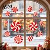 Holiday Candy Pattern Decorations Christmas Static Window Clings for Glass, Decorations, Gingerbread Man Removable Xmas Party Ornaments Cane