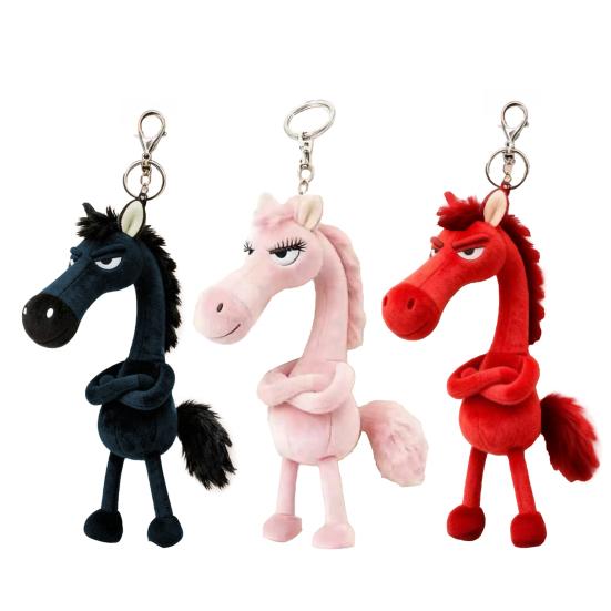 Plush Pony Doll Keychain Year of The Horse Plush Toy Handmade Soft Stuffed Bag Charm Backpack Decoration Cute Gift for Family And Friends