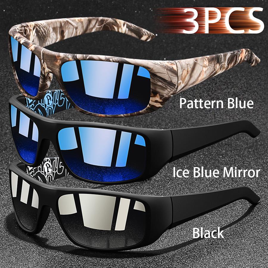 3 Stück Mode Vintage Angeln Radfahren Sport Sonnenbrille Männer Frauen Laufen Bergsteigen Sport Mann Sonnenbrille UV400 Brillen