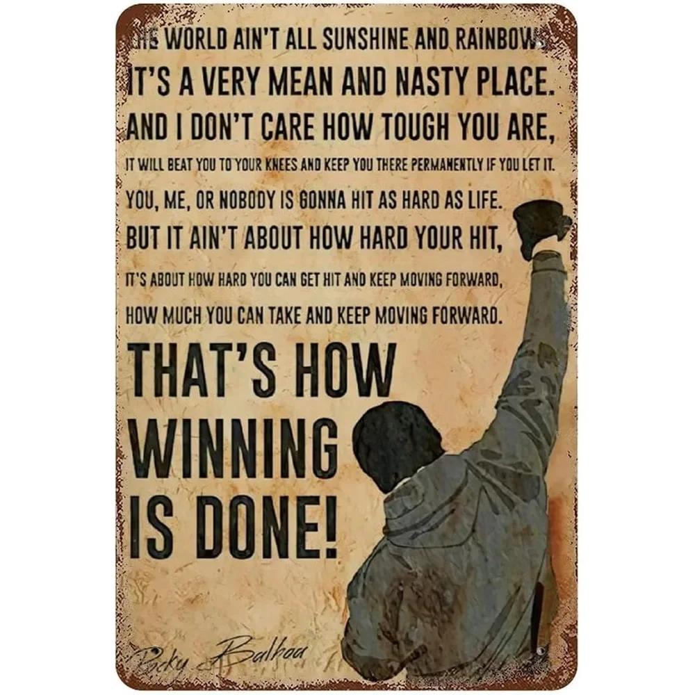 Rocky Balboa Movie SignEye of the TigerInspiring Quotes ArtRetro BoxingThemed Decor for Sports BarsMotivational Spaces 20x30cm