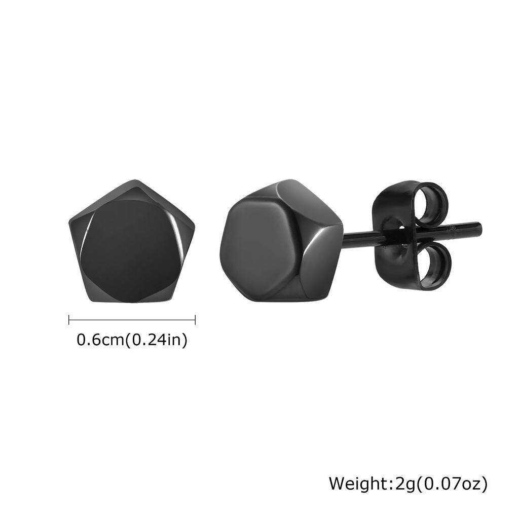 Kolczyki Sztyfty z Kulką i Śrubką w Kształcie Rombu dla Mężczyzn Chłopców, Geometryczne Sześciokątne Kolczyki do Ucha, Prosta Codzienna Biżuteria