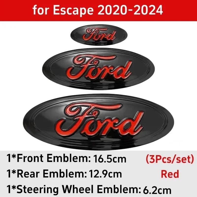 

Car Sticker 2025 Hot New Metal Car Front Rear Steering Wheel Cover Badge Sticker for Ford Explorer Escape ST Kuga Mondeo Focus E