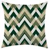 New Green Striped Floral Linen Pillowcase for Holiday Decoration and Car Cushion Cover