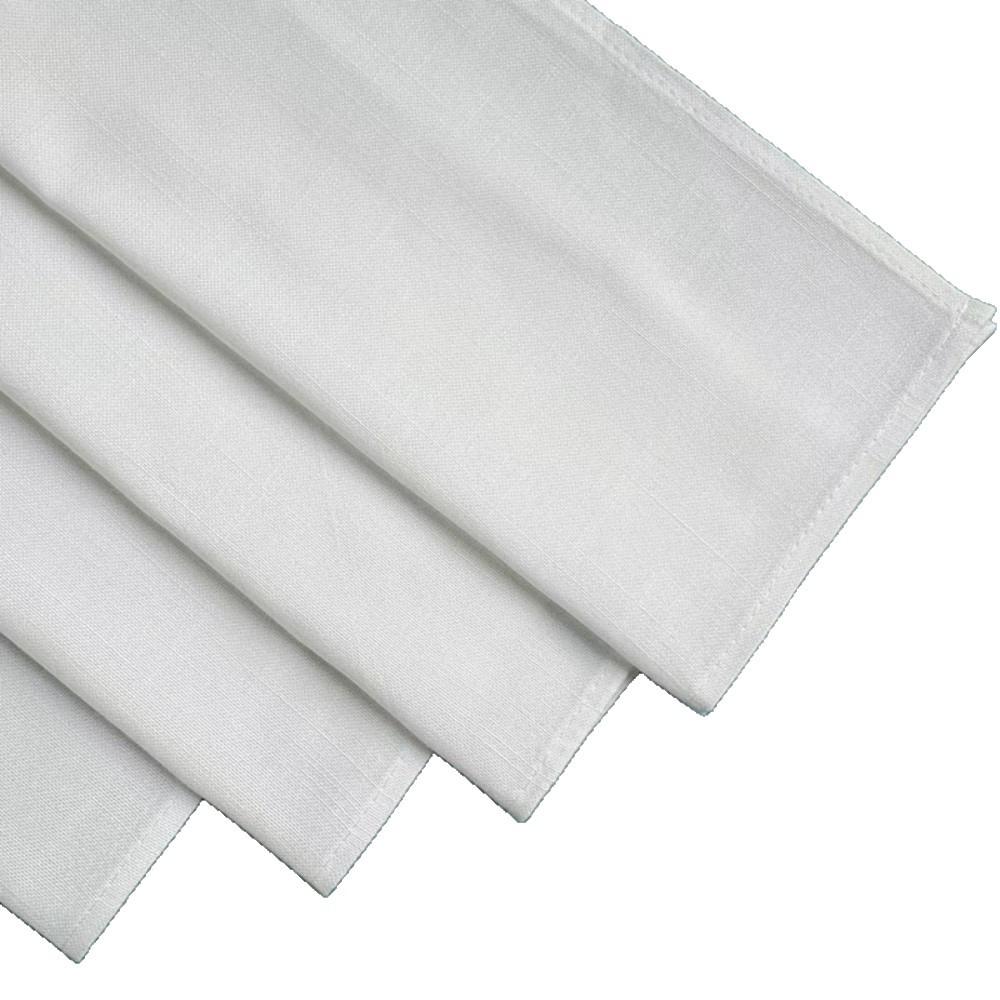 White Cotton Linen Solid Color Square Napkin